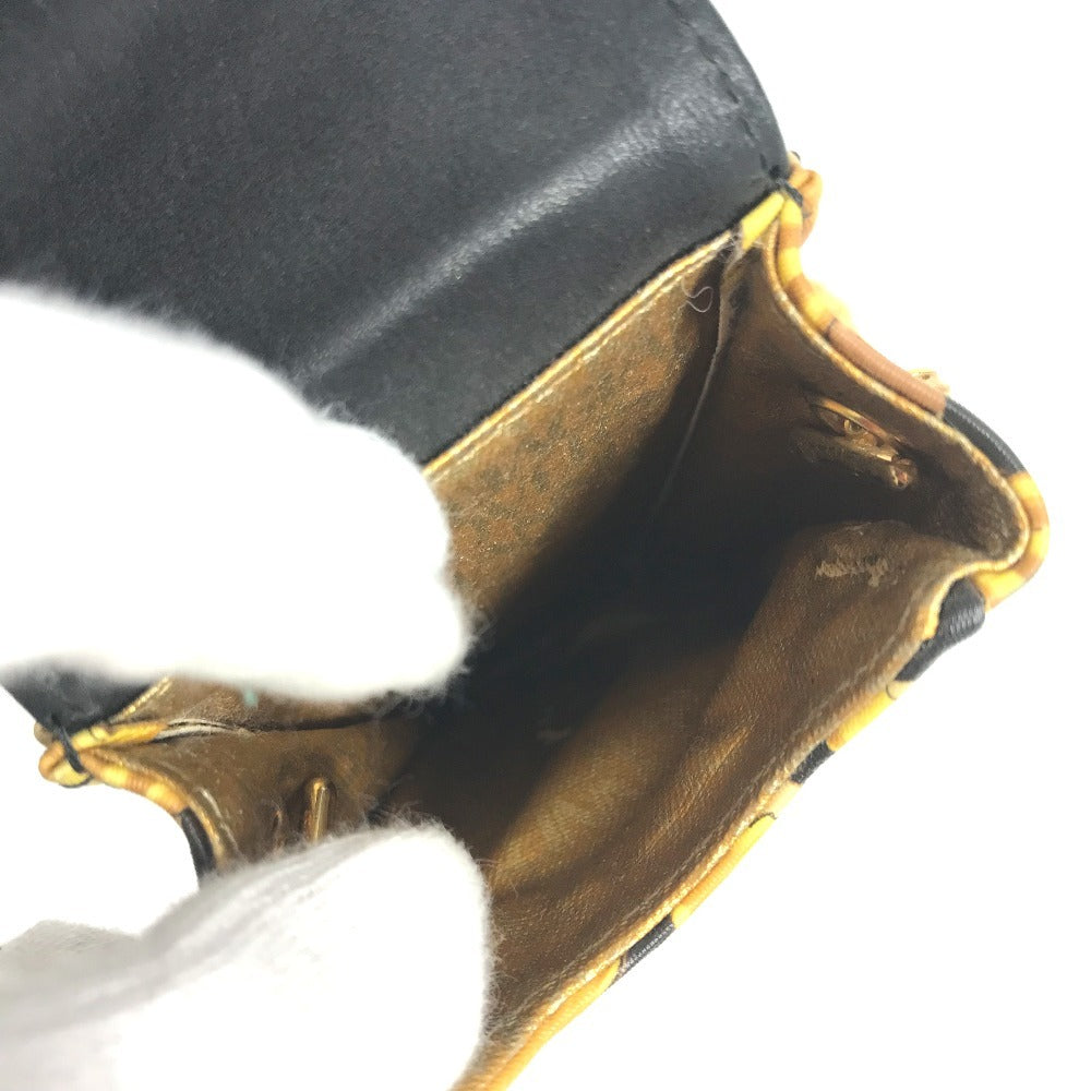 VERSACE Vintage phone cases Leopard pattern leopard Pouch Chain Shoulder Bag PVC/Leather yellow/Black Used