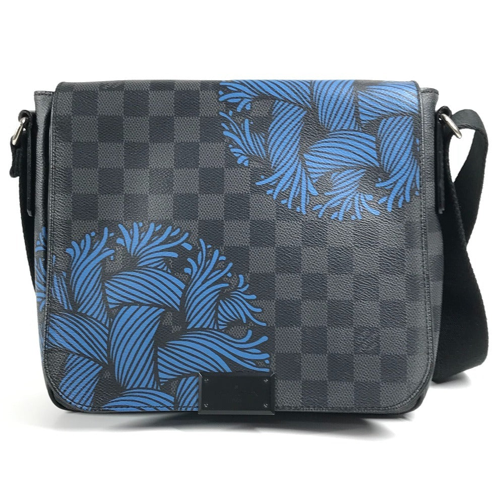 LOUIS VUITTON N41714 Damier Graphite District PM Christopher Nemeth Rope Motif Messenger Bag, Crossbody Bag, Flap Shoulder Bag, Damier Graphite Canvas, Men's, Black