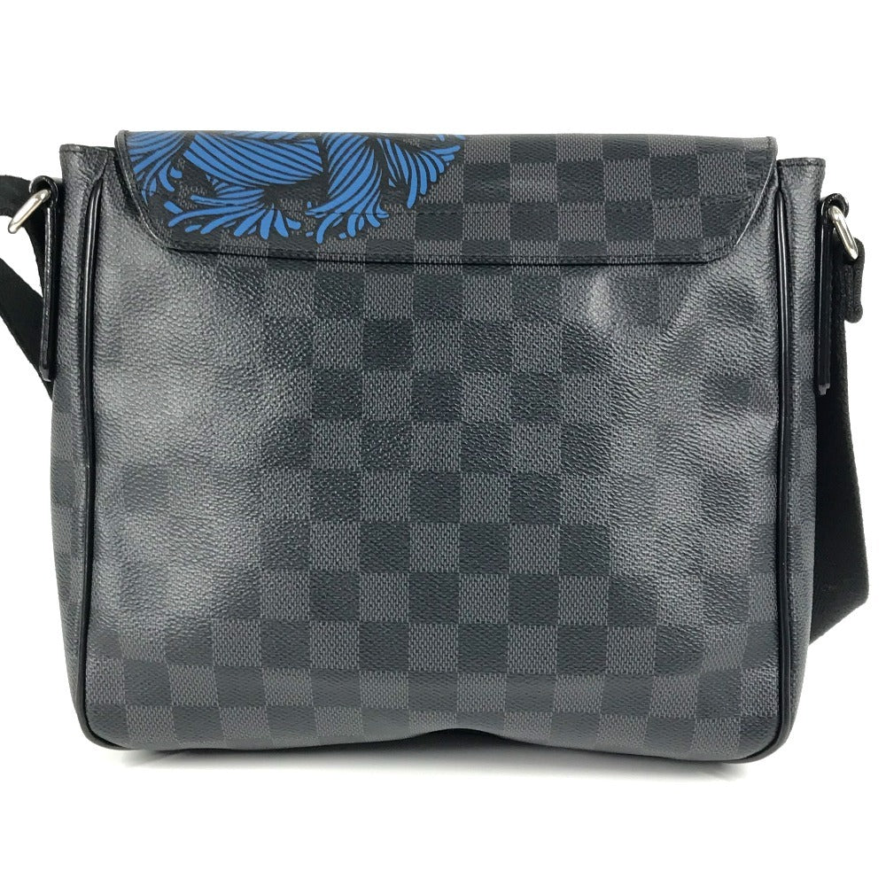 LOUIS VUITTON N41714 Damier Graphite District PM Christopher Nemeth Rope Motif Messenger Bag, Crossbody Bag, Flap Shoulder Bag, Damier Graphite Canvas, Men's, Black