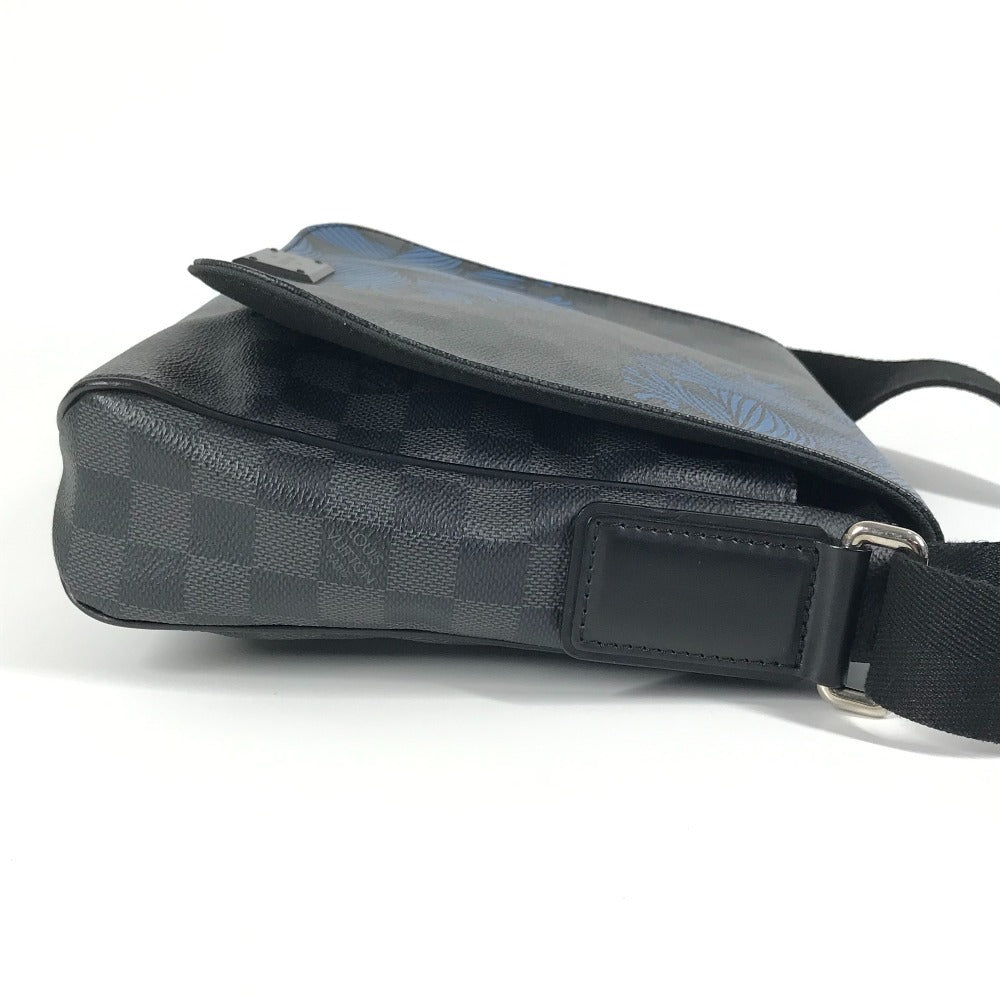 LOUIS VUITTON N41714 Damier Graphite District PM Christopher Nemeth Rope Motif Messenger Bag, Crossbody Bag, Flap Shoulder Bag, Damier Graphite Canvas, Men's, Black