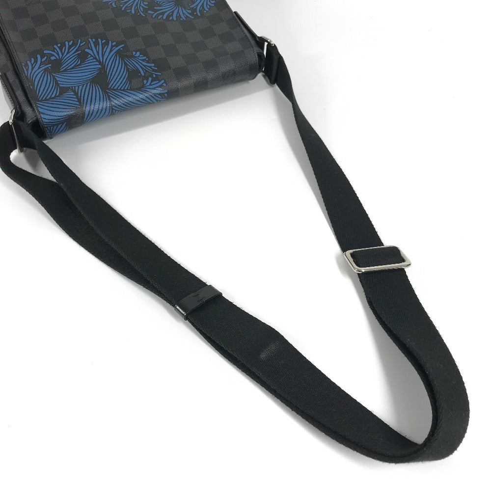 LOUIS VUITTON N41714 Damier Graphite District PM Christopher Nemeth Rope Motif Messenger Bag, Crossbody Bag, Flap Shoulder Bag, Damier Graphite Canvas, Men's, Black