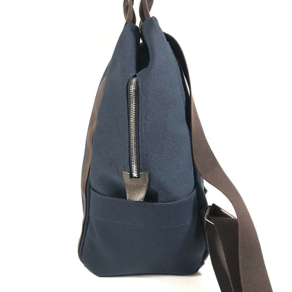 HERMES Sac de Pansage Groom Backpack, Cotton, Unisex, Navy