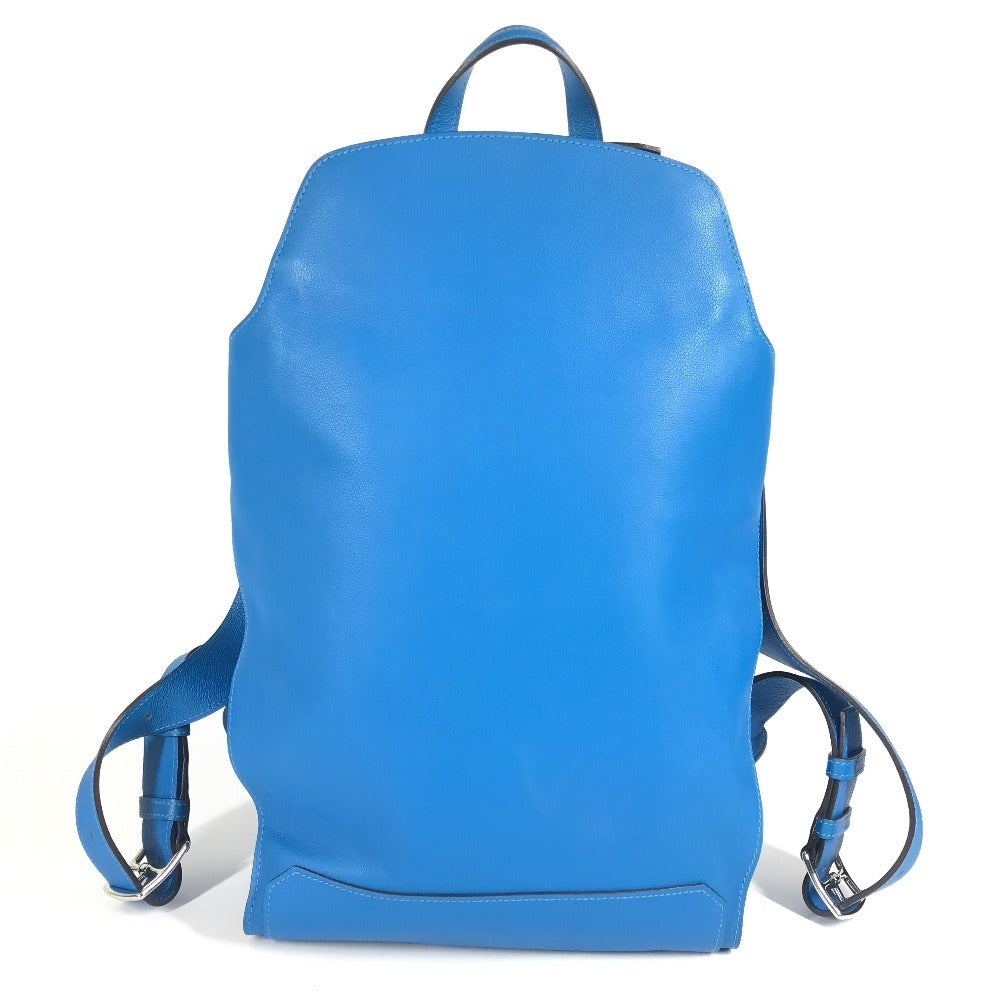 HERMES City Bag 27 Backpack, Evercolor, Unisex, Blue Zanzibar Blue