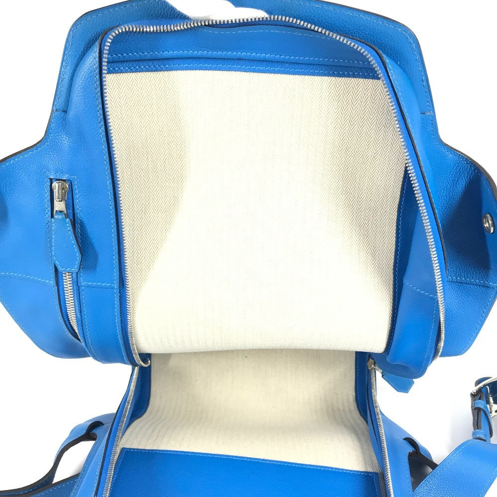 HERMES City Bag 27 Backpack, Evercolor, Unisex, Blue Zanzibar Blue