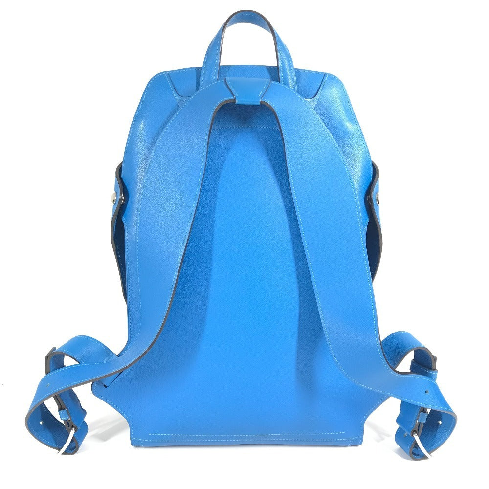 HERMES City Bag 27 Backpack, Evercolor, Unisex, Blue Zanzibar Blue