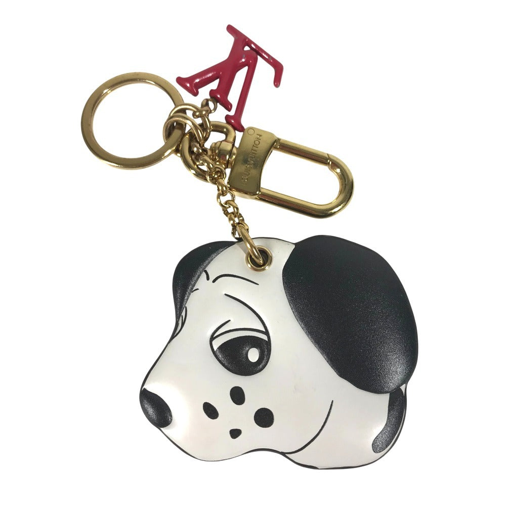 LOUIS VUITTON M01967 Dalmatian Dog Keychain - Animogram Dog Bag Charm, Leather, Unisex, White