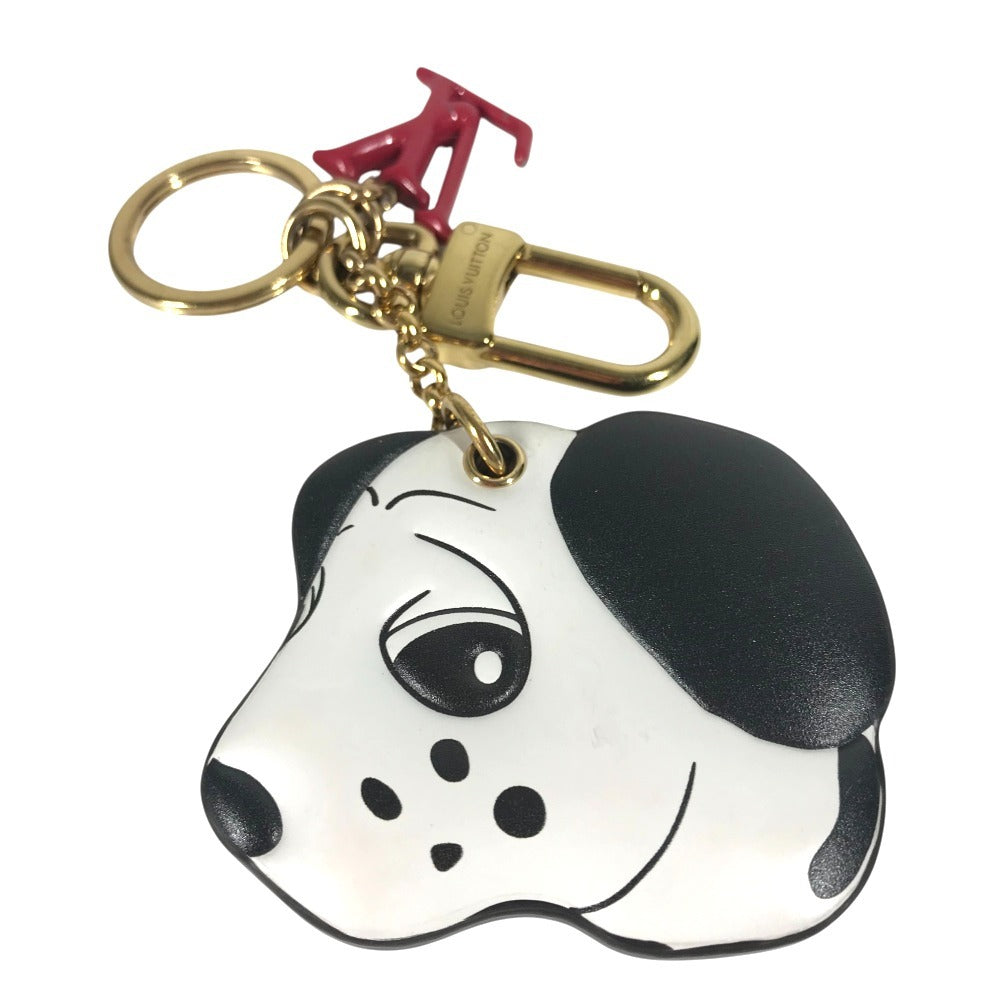 LOUIS VUITTON M01967 Dalmatian Dog Keychain - Animogram Dog Bag Charm, Leather, Unisex, White