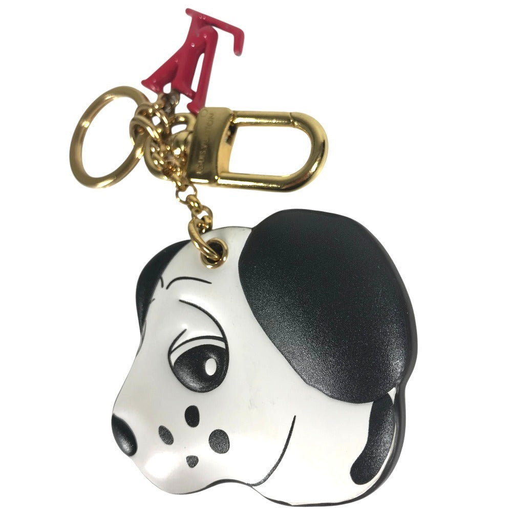 LOUIS VUITTON M01967 Dalmatian Dog Keychain - Animogram Dog Bag Charm, Leather, Unisex, White