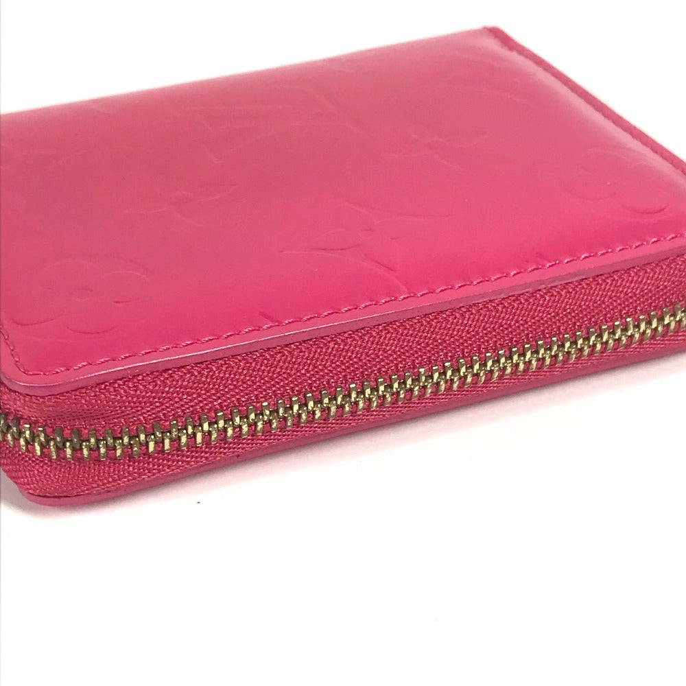 LOUIS VUITTON M91238 Monogram Vernis Bloom Compact Wallet, Round Zipper Bifold Wallet, Monogram Vernis Canvas, Women's, Fuchsia Pink