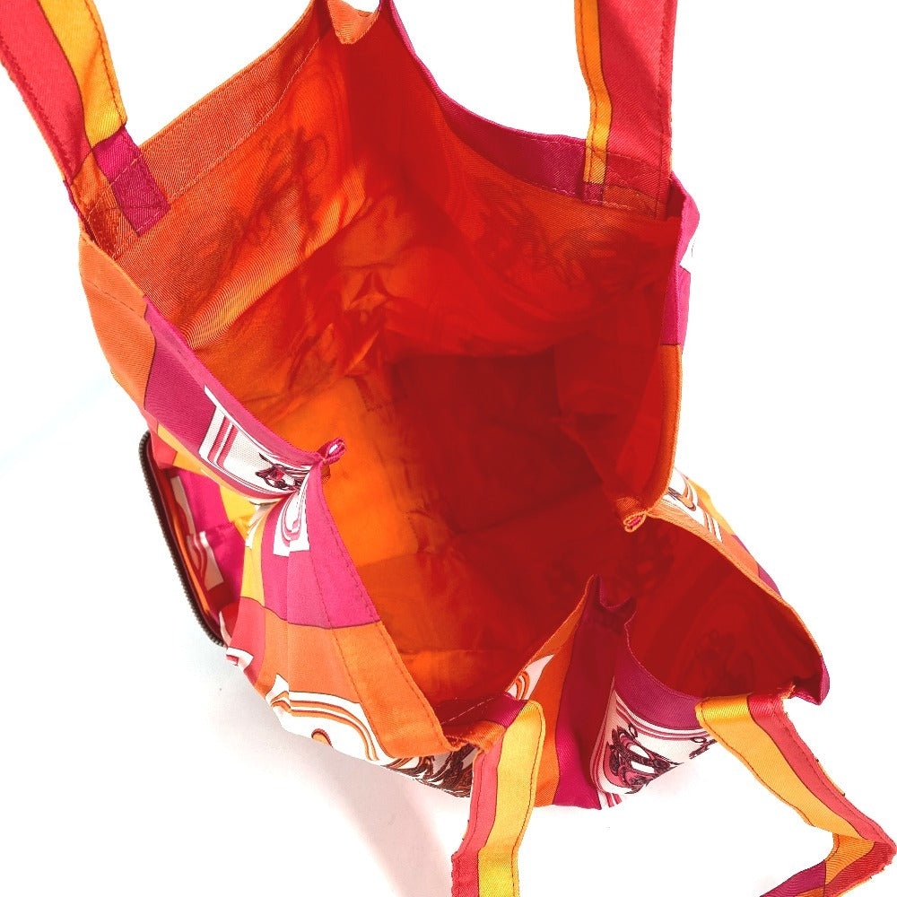 HERMES Silky Pop Foldable Eco Bag, Tote Bag, Handbag, Shoulder Bag, Leather, Women's, Red