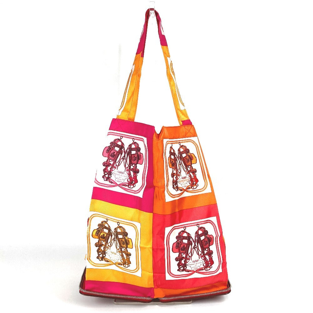 HERMES Silky Pop Foldable Eco Bag, Tote Bag, Handbag, Shoulder Bag, Leather, Women's, Red