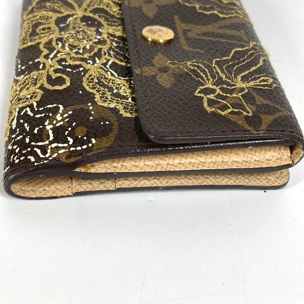 LOUIS VUITTON M95391 Monogram Dante Embroidered Ludlow Compact Wallet, Bi-fold Wallet, Monogram Canvas, Unisex, Brown