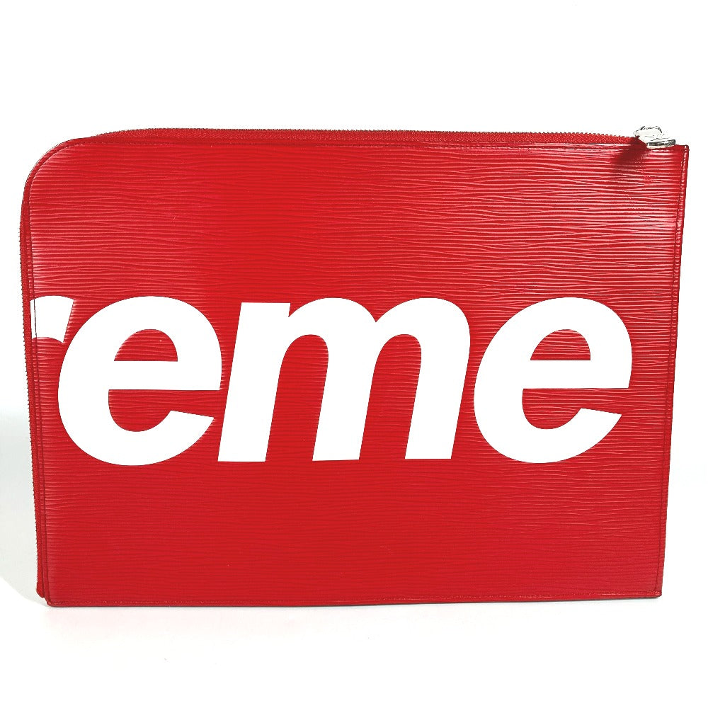 LOUIS VUITTON M67722 Epi Leather Pochette Jour GM Supreme Collaboration Clutch Bag in Red, Men's