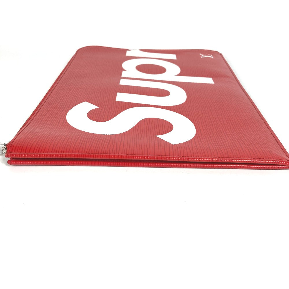 LOUIS VUITTON M67722 Epi Leather Pochette Jour GM Supreme Collaboration Clutch Bag in Red, Men's