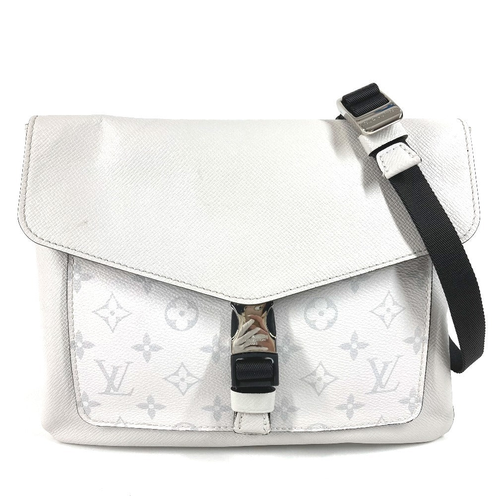 LOUIS VUITTON M30411 Taiga Rama Flap Messenger Bag, Crossbody Flap Shoulder Bag, Taiga Leather, Unisex, White
