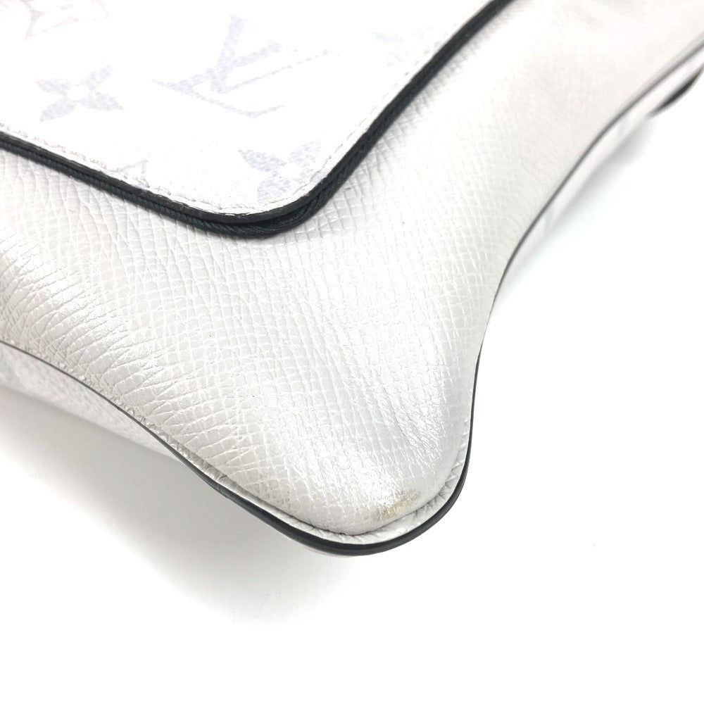 LOUIS VUITTON M30411 Taiga Rama Flap Messenger Bag, Crossbody Flap Shoulder Bag, Taiga Leather, Unisex, White