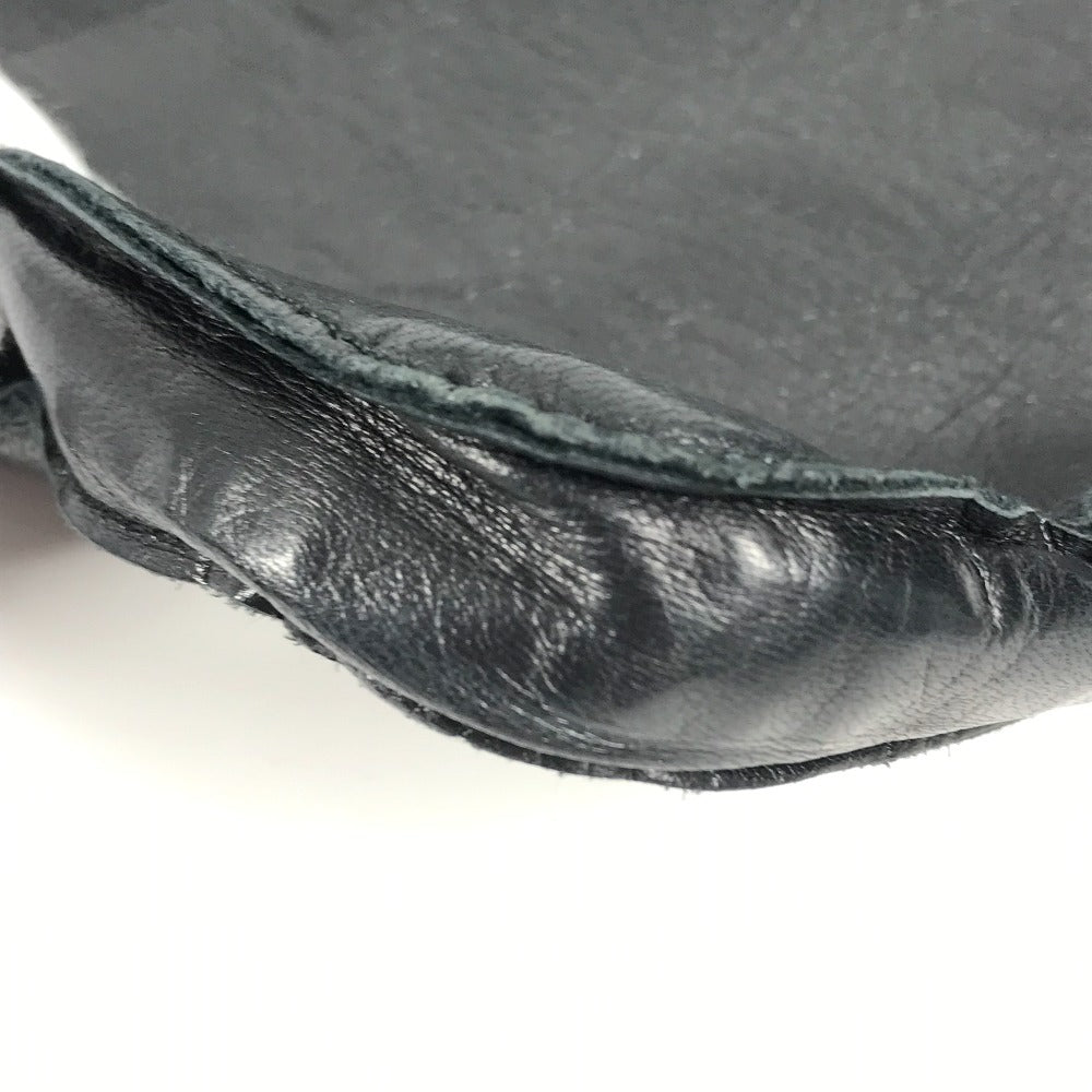 HERMES Toudou Pochette Shoulder Bag, Leather, Women's, Black