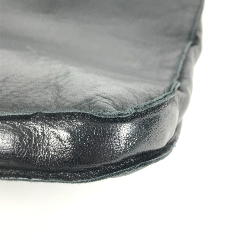 HERMES Toudou Pochette Shoulder Bag, Leather, Women's, Black
