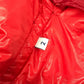 MONCLER Hever Gilet Hever Vest, a sleeveless down vest with a hood, available in red.