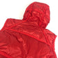 MONCLER Hever Gilet Hever Vest, a sleeveless down vest with a hood, available in red.