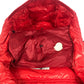 MONCLER Hever Gilet Hever Vest, a sleeveless down vest with a hood, available in red.