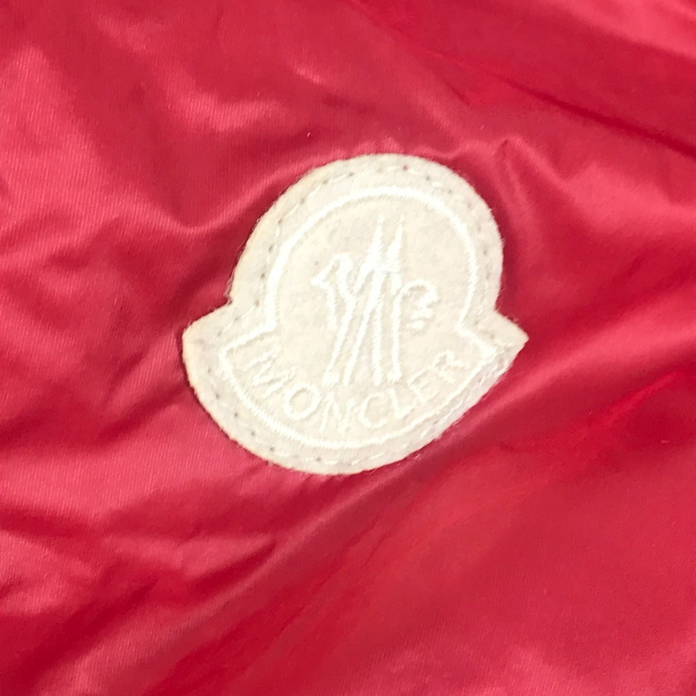 MONCLER Hever Gilet Hever Vest, a sleeveless down vest with a hood, available in red.