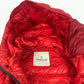 MONCLER Hever Gilet Hever Vest, a sleeveless down vest with a hood, available in red.