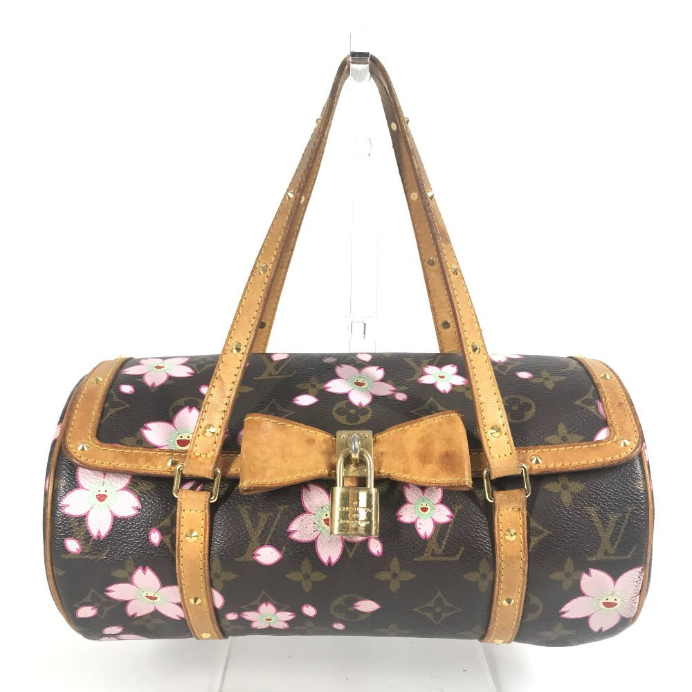 LOUIS VUITTON M92009 モノグラムチェリーブロッサム 村上隆 パピヨン トートバッグ カバン ショルダーバッグ ハンドバッグ モノグラムキャンバス レディース ブラウン