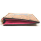 MCM Visetos Logo Wallet with Coin Purse and Key Ring, Unisex, Brown Leather