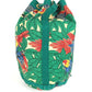 HERMES Vintage Bird Print Drawstring Shoulder Bag, Cotton, Women's, Green