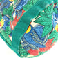 HERMES Vintage Bird Print Drawstring Shoulder Bag, Cotton, Women's, Green