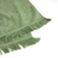 HERMES DRAP DE PLAGE YACHTING THALASSA ヨッティング プラージュ テレサ バスタオル インテリア ひざかけ ブランケット フリンジ タオル コットン ユニセックス グリーン