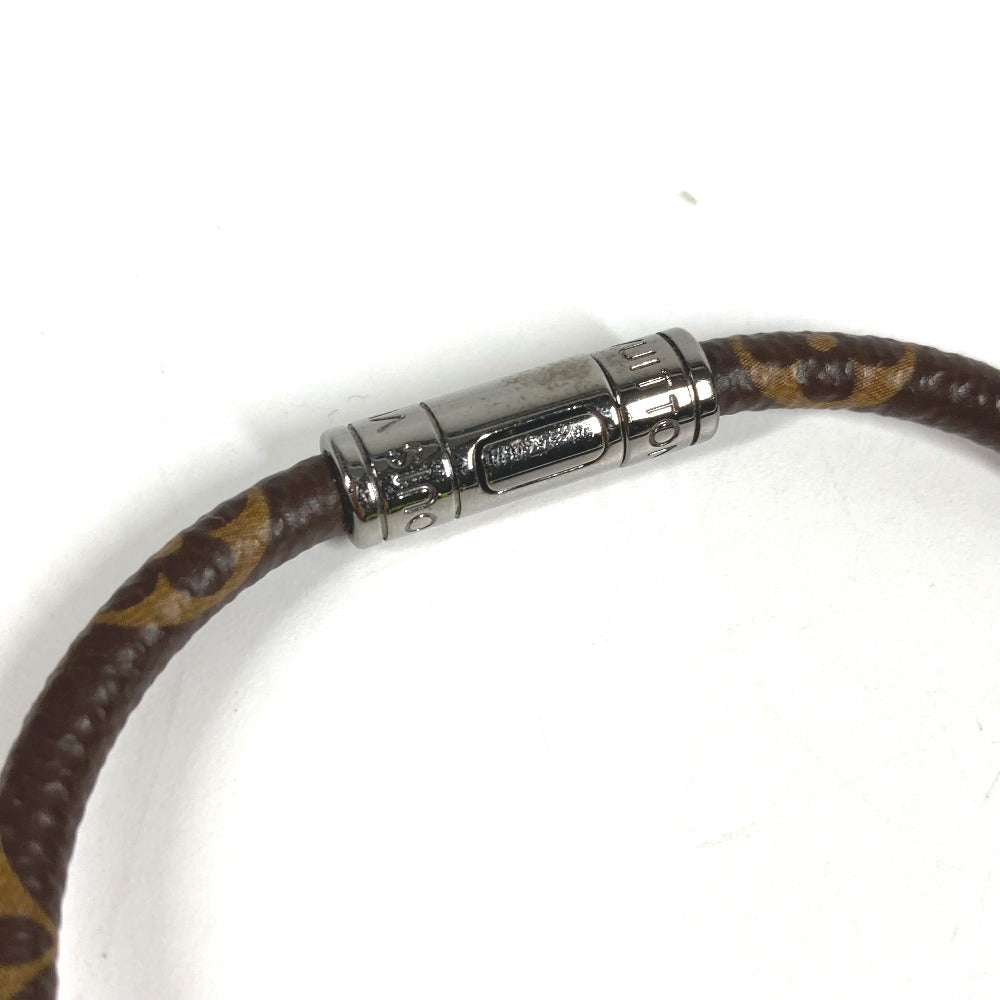 LOUIS VUITTON MP286E Monogram Canvas Hang It Mascot Bangle Bracelet for Men, Brown
