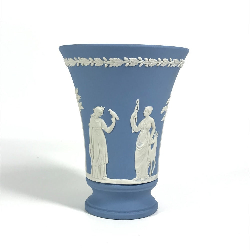 WEDGWOOD logo Flower-based interior vase Pottery Pale blue blue/White Used