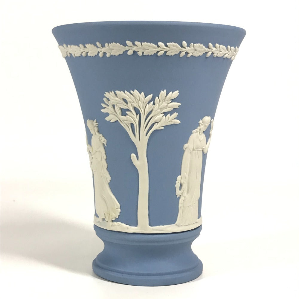WEDGWOOD logo Flower-based interior vase Pottery Pale blue blue/White Used