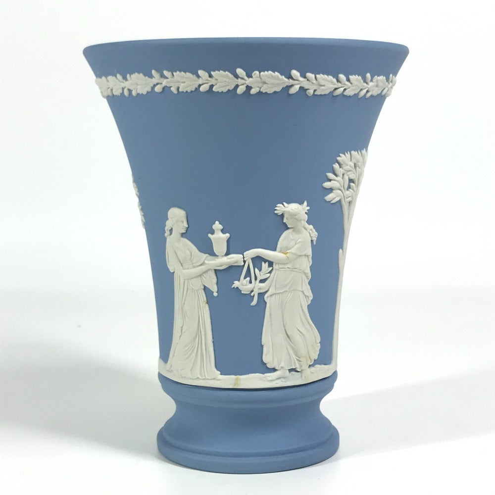 WEDGWOOD logo Flower-based interior vase Pottery Pale blue blue/White Used