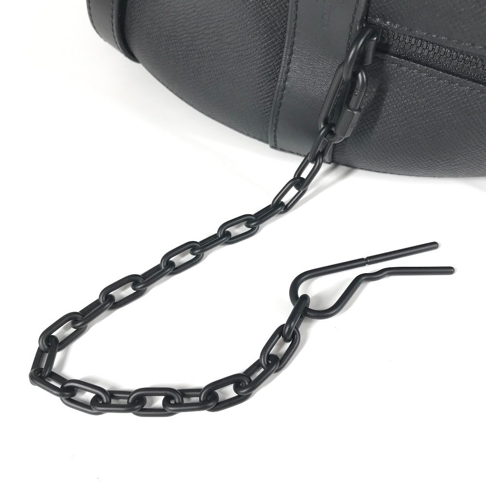 LOUIS VUITTON M30335 Taiga Rainbow Soft Hat Trunk Bag, Crossbody Pochette Shoulder Bag, Taiga Leather, Women's, Ardoise, Black