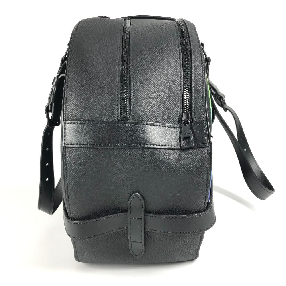 LOUIS VUITTON M30335 Taiga Rainbow Soft Hat Trunk Bag, Crossbody Pochette Shoulder Bag, Taiga Leather, Women's, Ardoise, Black