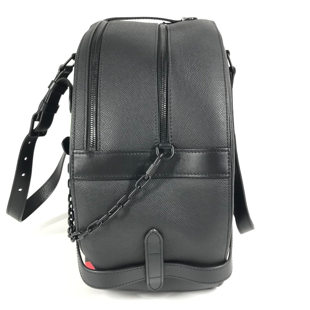 LOUIS VUITTON M30335 Taiga Rainbow Soft Hat Trunk Bag, Crossbody Pochette Shoulder Bag, Taiga Leather, Women's, Ardoise, Black