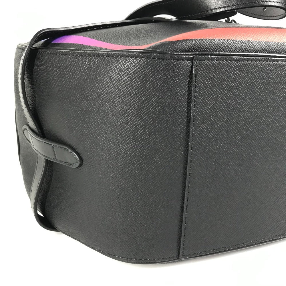 LOUIS VUITTON M30335 Taiga Rainbow Soft Hat Trunk Bag, Crossbody Pochette Shoulder Bag, Taiga Leather, Women's, Ardoise, Black