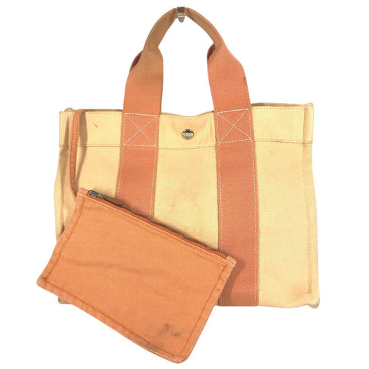 HERMES ポーチ付き コキアージュPM コキアージュ PM カバン トートバッグ ハンドバッグ コットン ユニセックス オレンジ