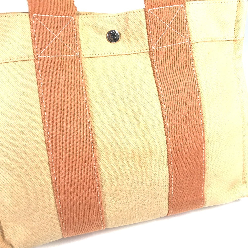 HERMES Coquillage PM Tote Bag with Pouch, Cotton, Unisex, Orange