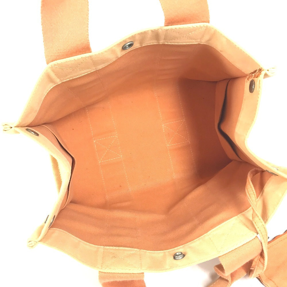 HERMES Coquillage PM Tote Bag with Pouch, Cotton, Unisex, Orange