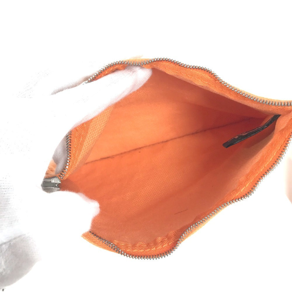 HERMES Coquillage PM Tote Bag with Pouch, Cotton, Unisex, Orange