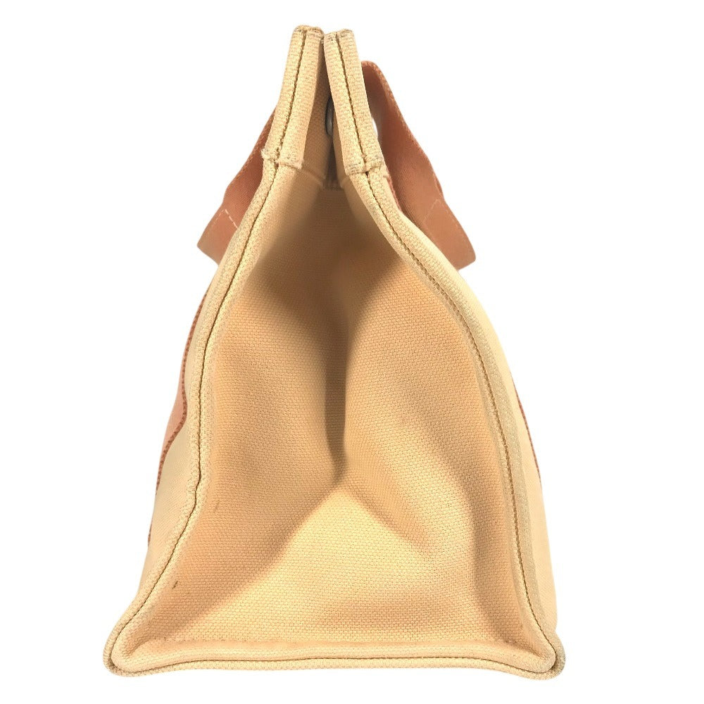 HERMES Coquillage PM Tote Bag with Pouch, Cotton, Unisex, Orange