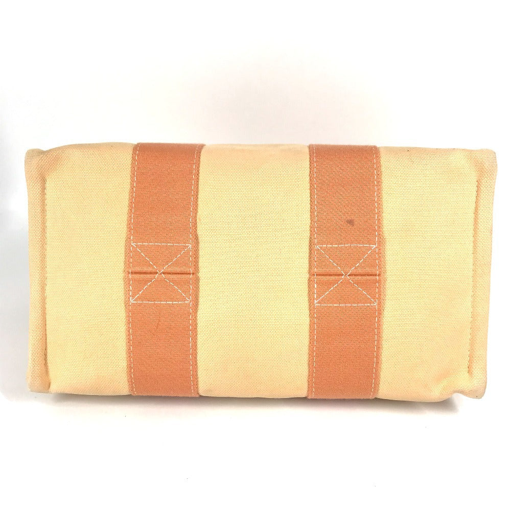 HERMES Coquillage PM Tote Bag with Pouch, Cotton, Unisex, Orange