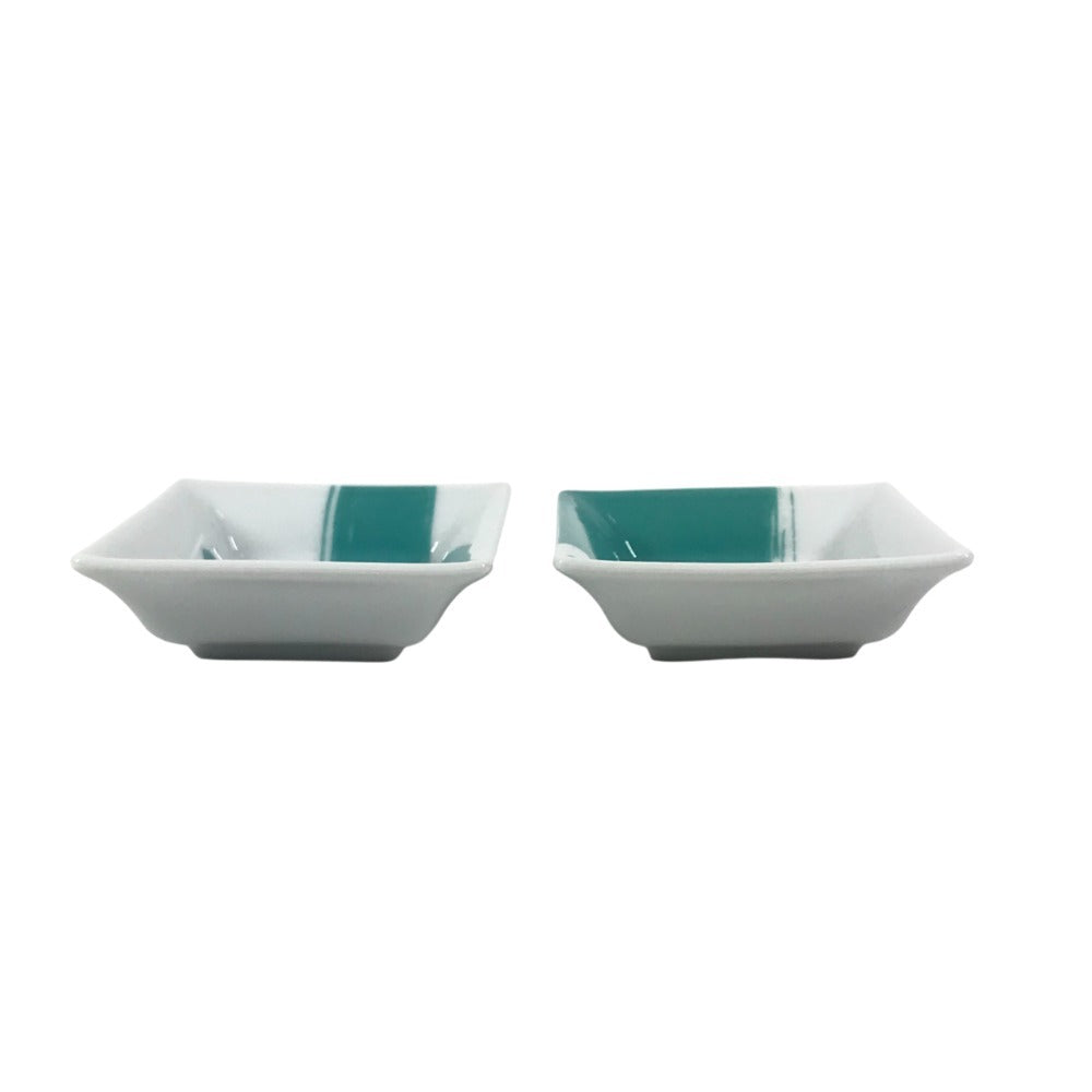 TIFFANY&Co. ヴィドポシェ 灰皿 カラーブロック ミニ アッシュトレイ 2つセット ペア 灰皿 陶器 ユニセックス ブルー