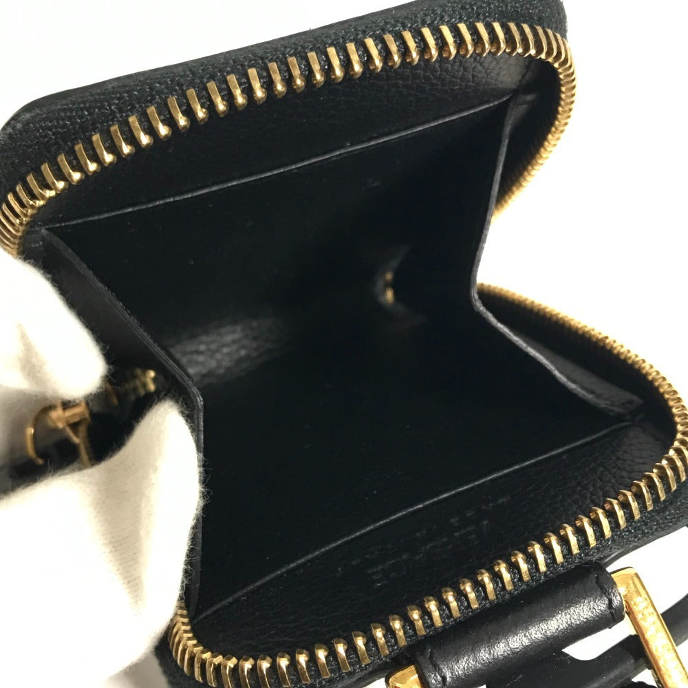 VERSACE smartphone case, coin purse, wallet, pouch, Greca logo pouch, shoulder bag, iPhone case, unisex leather smartphone case in black