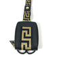 VERSACE smartphone case, coin purse, wallet, pouch, Greca logo pouch, shoulder bag, iPhone case, unisex leather smartphone case in black