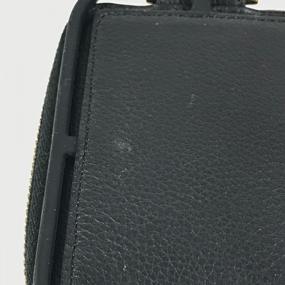 VERSACE smartphone case, coin purse, wallet, pouch, Greca logo pouch, shoulder bag, iPhone case, unisex leather smartphone case in black